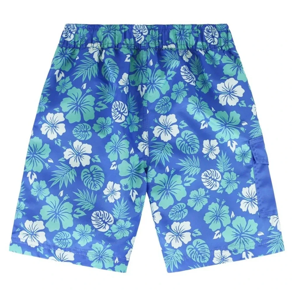 UV‎ Skinz Boys 3 Piece Swimwear Set Size 2T - Blue Tropical Hibiscus